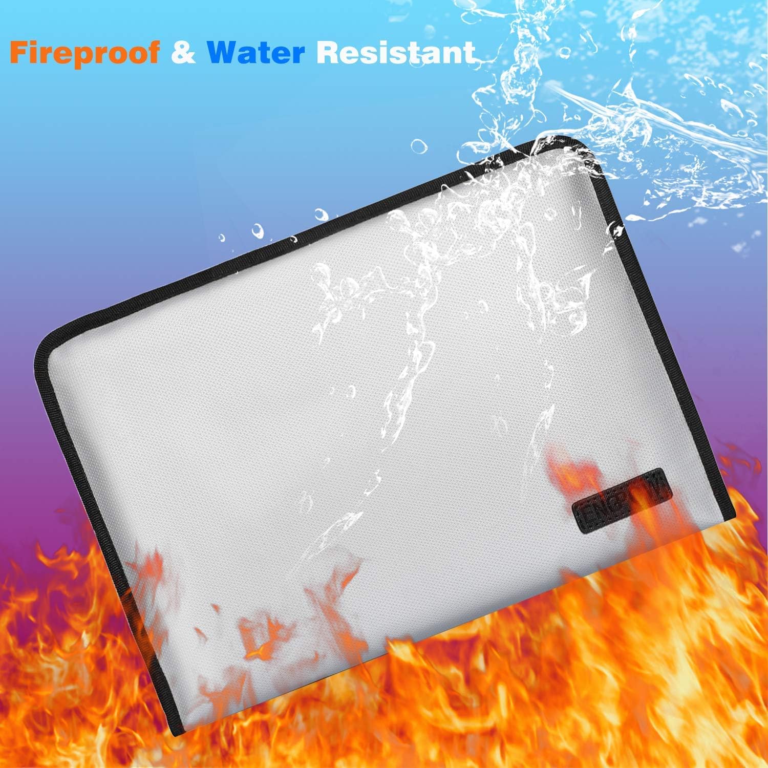 Fireproof File Folder Fireproof Fire and Water Resistant Money Document Bag with A4 Size 13 Pockets Zipper Closure Non-Itchy Silicone Coated Portable Filing Organizer Pouch(14.3" x 9.8") - Image 7